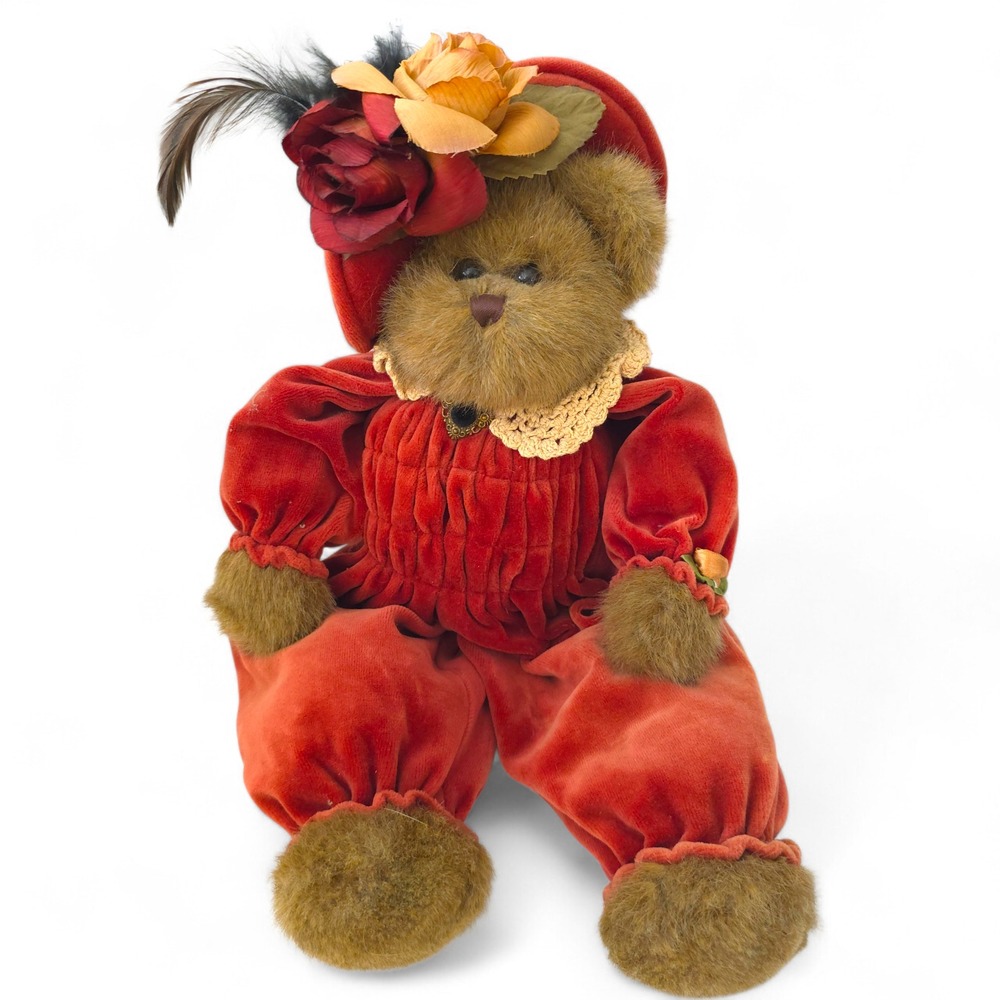 Bearington Collection Ashliee 1519 Plush Bear 16" Red Velvet VTG 2005